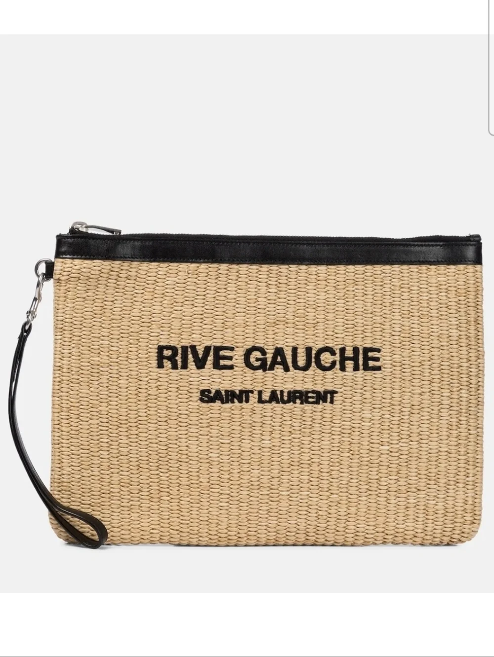 Saint Laurent Rive Gauche Raffia Pouch - Picture 2 of 11